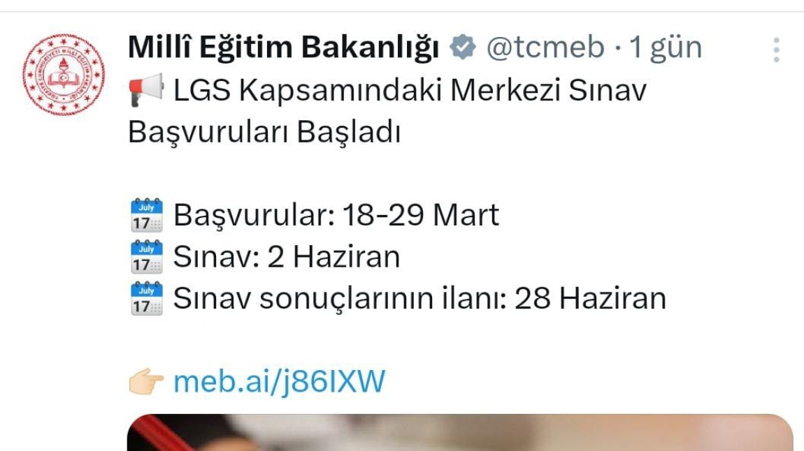 LGS KAPSAMINDAKİ MERKEZİ SINAV BAŞVURULARI BAŞLADI !